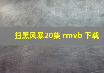 扫黑风暴20集 rmvb 下载